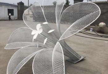 山茶花雕塑供求，美陳雕塑，鏤空山茶花雕塑制造商