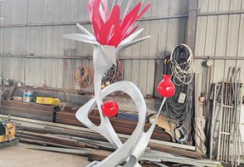 石榴花雕塑預定，小區(qū)擺件，不銹鋼石榴花雕塑公司