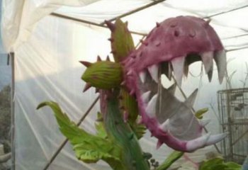 食人花雕塑精品，景觀概念，彩繪食人花雕塑通用