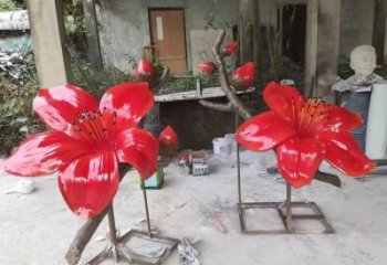 梧桐花雕塑優(yōu)選，室外雕塑，彩繪梧桐花雕塑廠家優(yōu)選