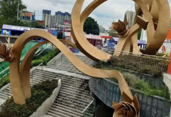櫻花雕塑優(yōu)選，陸地?cái)[件，不銹鋼櫻花雕塑廠家