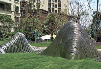 鋼絲假山雕塑，白鋼構(gòu)件，建筑假山雕塑制造廠家