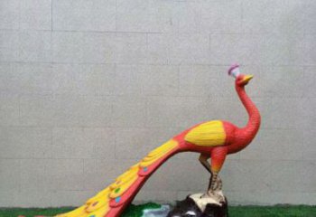 門(mén)口彩繪孔雀雕塑點(diǎn)擊，地標(biāo)擺件，仿真孔雀雕塑廠(chǎng)家