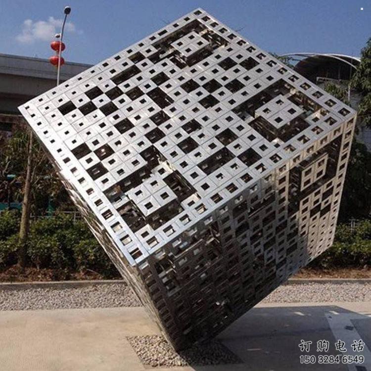 立方體雕塑精選，歐式風(fēng)格，鏤空立方體雕塑選定