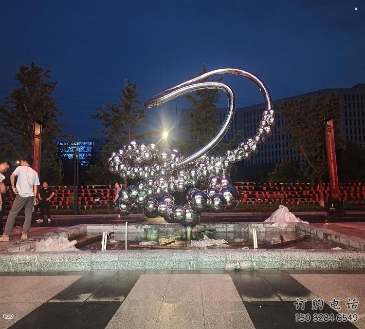 原子球雕塑選用，彩鋼制作，不銹鋼原子球雕塑制造商
