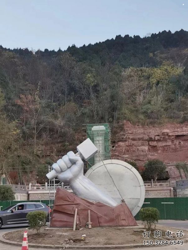 拳頭雕塑供求，中式工藝，不銹鋼拳頭雕塑廠家