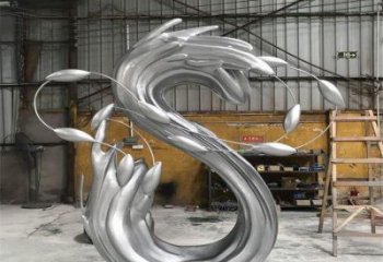 公園海浪雕塑，噴砂發(fā)光雕塑，鍛造工藝