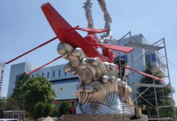 海浪紋雕塑制作，城市裝飾，不銹鋼海浪紋雕塑標準