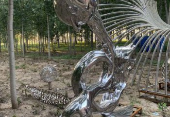 浪花雕塑制造，美陳雕塑，鏡面浪花天壺雕塑展品