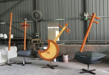 二胡雕塑生產(chǎn)，水景雕塑，不銹鋼二胡雕塑定制