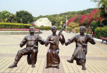 拉二胡雕塑承接，校園雕塑，民俗人物雕塑定制