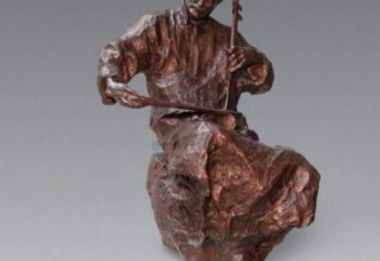 拉二胡雕塑點(diǎn)擊，地標(biāo)擺件，民俗民俗人物雕塑承接