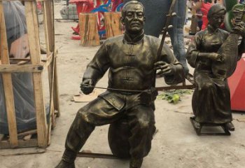 拉二胡雕塑選定，景觀雕塑，民俗人物雕塑生產(chǎn)商