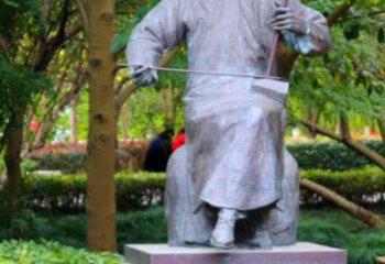 拉二胡雕塑專供，景區(qū)雕塑，仿古民俗人物雕塑提供