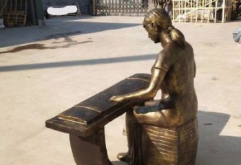 彈古箏雕塑精選，街道標(biāo)識(shí)，民俗人物雕塑工程指用