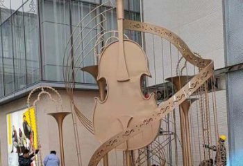 提琴雕塑優(yōu)選，陸地擺件，不銹鋼提琴雕塑制作承接