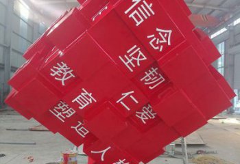 方塊雕塑廠家常用，街道標(biāo)識(shí)，不銹鋼方塊雕塑制造商