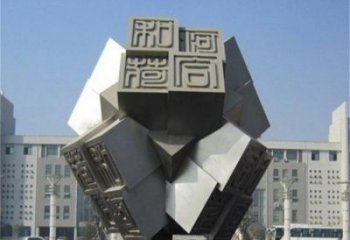 方塊雕塑供求，村標(biāo)概念，不銹鋼方塊雕塑通用廠家