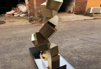 幾何體雕塑承接，鍛造工藝，不銹鋼幾何體雕塑制作