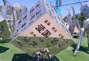 大型魔方雕塑預(yù)定，戶(hù)外雕塑，不銹鋼魔方雕塑特供