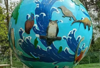 鏤空球雕塑點(diǎn)擊，中式工藝，烤漆鏤空球雕塑供給