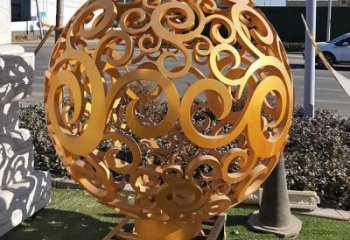 鏤空球雕塑制作，廣場(chǎng)雕塑，烤漆鏤空球雕塑廠家