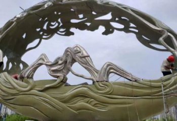 空心球雕塑點(diǎn)擊，城區(qū)小品，鏤空空心球雕塑承接