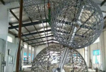 空心球雕塑點擊，景觀雕塑，鏤空空心球雕塑制作