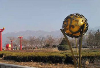 空心球雕塑生產(chǎn)商，動態(tài)雕塑，鏤空空心球雕塑定制