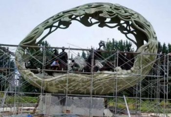 空心球雕塑制作，景區(qū)案例，鏤空空心球雕塑廠家
