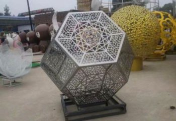 棱面球雕塑精選，景區(qū)雕塑，鏤空棱面球雕塑制作