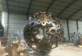 球體雕塑供應(yīng)，花園小品，不銹鋼球體雕塑展品