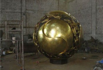 燈光球雕塑擺件定制，市標雕塑，不銹鋼燈光球雕塑廠