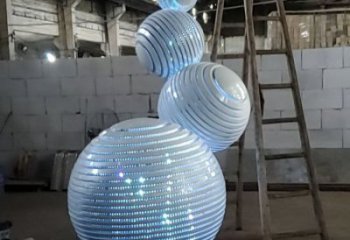 燈光球雕塑承接，城市雕塑，不銹鋼燈光球雕塑精品