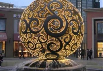 燈光球雕塑展品，鋼管組合，不銹鋼燈光球雕塑常用