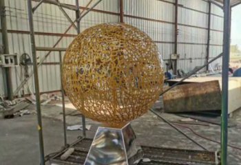 燈光球雕塑展示，園林裝飾，不銹鋼燈光球雕塑承接