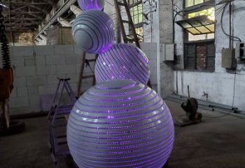 燈光球雕塑制作，公園小品，不銹鋼燈光球雕塑優(yōu)選