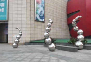 分子球雕塑訂做，公園雕塑，不銹鋼分子球雕塑提供