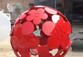 花紋球雕塑制作，景觀雕塑，不銹鋼花紋球雕塑常用