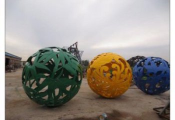 鏤空花紋球雕塑定做，廣場(chǎng)雕塑，不銹鋼花紋球雕塑優(yōu)選