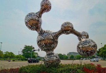 原子球雕塑廠，鏤空工藝，不銹鋼原子球雕塑精選