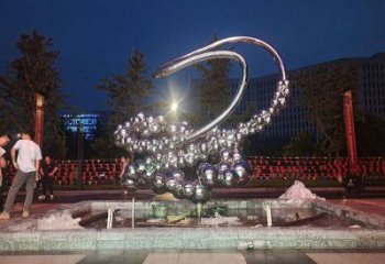 原子球雕塑選用，彩鋼制作，不銹鋼原子球雕塑制造商