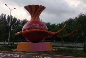 廣場花瓶雕塑訂做，城市雕塑，玻璃鋼花瓶雕塑工程