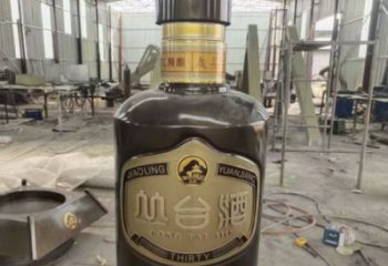 售樓部酒瓶雕塑，噴砂發(fā)光雕塑，烤漆題材