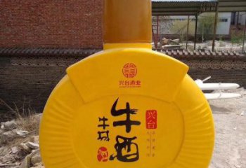 洋酒瓶雕塑生產(chǎn)商，街頭藝術(shù)，藝術(shù)玻璃鋼洋酒瓶雕塑精選