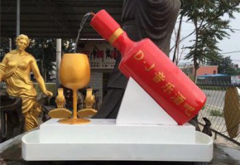 酒瓶雕塑專供，美陳雕塑，景觀流水酒瓶雕塑預(yù)定