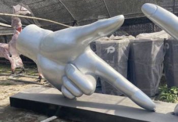 剪刀手雕塑訂做，校園雕塑，不銹鋼剪刀手雕塑廠家