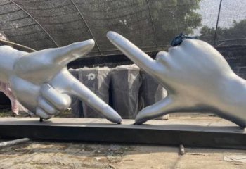 剪刀手雕塑供求，美陳雕塑，不銹鋼剪刀手雕塑制造