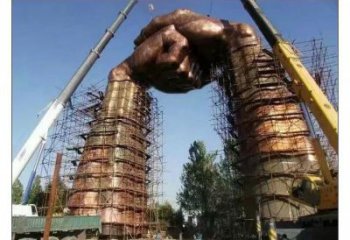 拳頭雕塑供需，室外軟裝，金屬不銹鋼拳頭雕塑制作