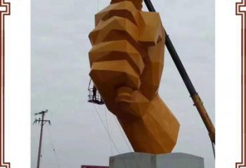 拳頭雕塑供應(yīng)，多彩藝術(shù)，別墅不銹鋼拳頭雕塑供求